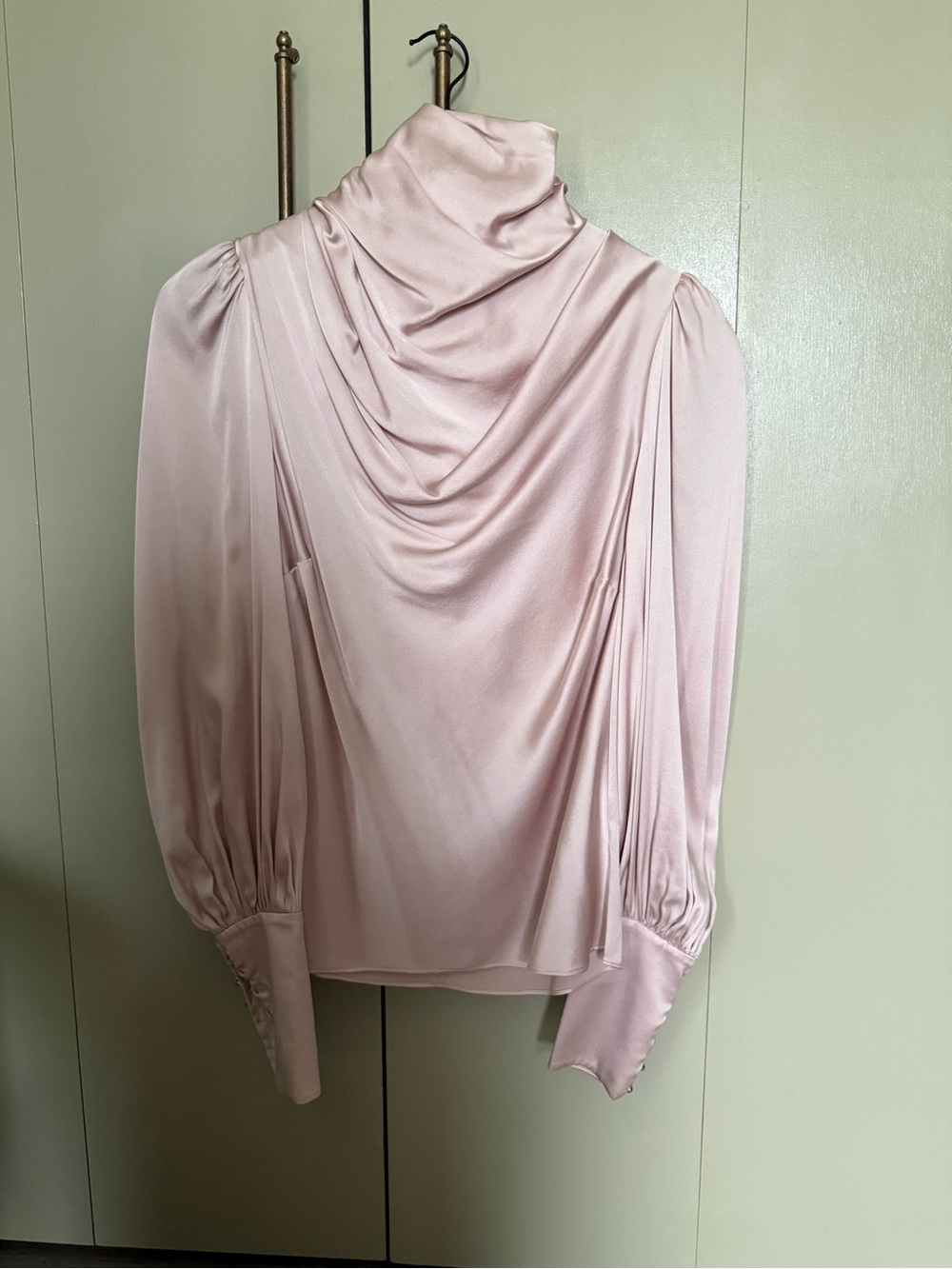Zimmermann Pink Silk Cowl Neck Blouse Size 0 - Picture 2 of 6